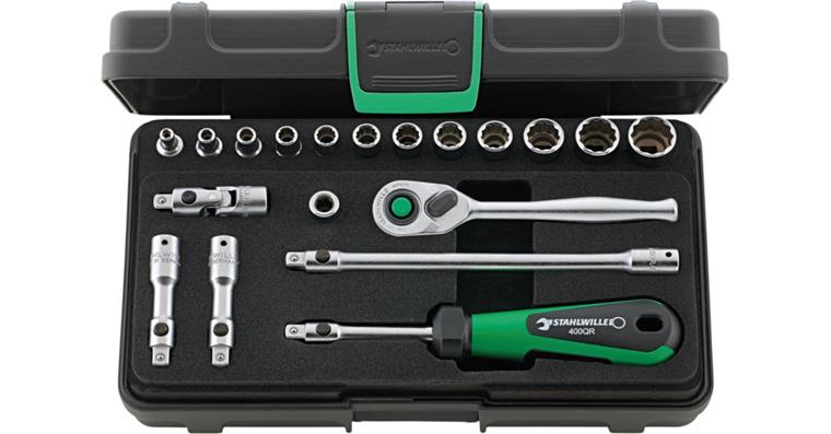 1001833436 Socket set 40AD/12/7QR KN SG 1/4 inch 19-piece 96015208