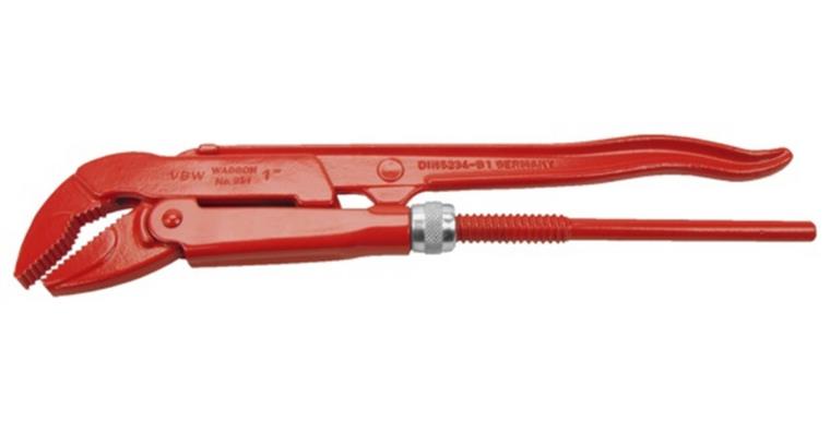 1056885303 Corner pipe wrench 45 degrees 9520 Jaw opening 94 mm L.560 mm D.50.8 mm 87951020