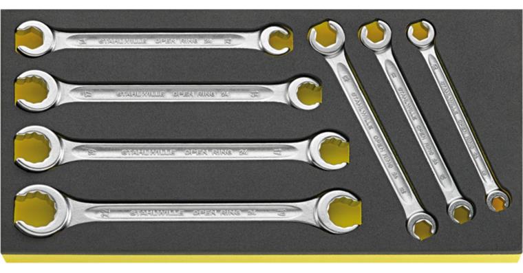 1001833391 Double ring wrench set OPEN RING TCS 8x10-19x22mm 7-piece 96838758