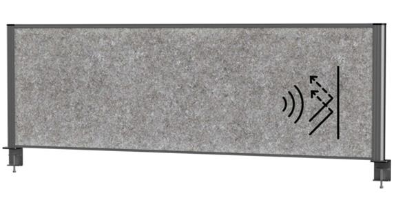 Tisch-Trennwand MAULconnecto Akustik 160x50 cm dunkelgrau/anthrazit