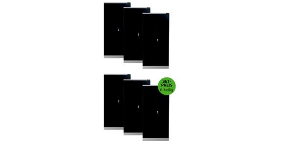 LIZZARD Flügeltürschrank H1950xB920xT420 mm RAL7035/7016 mit 4 Fachböden 6er-Set