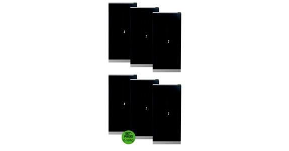 LIZZARD Flügeltürschrank H1950xB920xT600 mm RAL7035/7016 mit 4 Fachböden 6er-Set