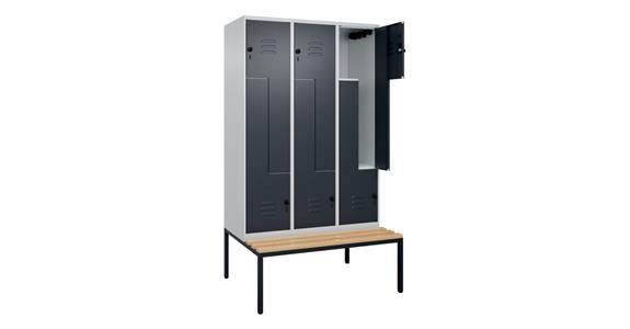 Z-Spind Classic PLUS, Bank, 6 Fächer, 2120x1200x815mm RAL 7035/7016