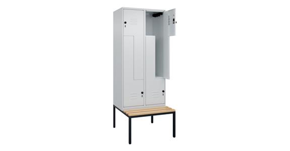 Z-Spind Classic PLUS, Bank, 4 Fächer, 2120x800x815mm RAL 7035/7035