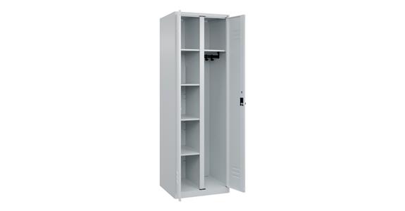 Wäsche-/Garderobenspind Classic PLUS, 2 Abteile, 1850x600x500mm RAL 7035/7035