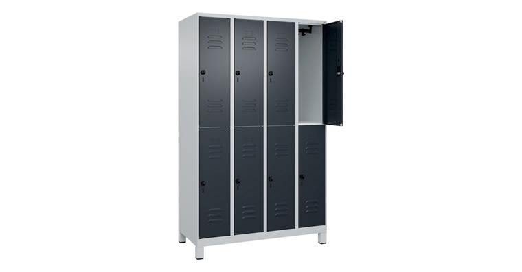 1085207501 Patrová skříňka Classic PLUS, nožky, 8 oddíly, 1950×1200×500mm, RAL 7035/7016