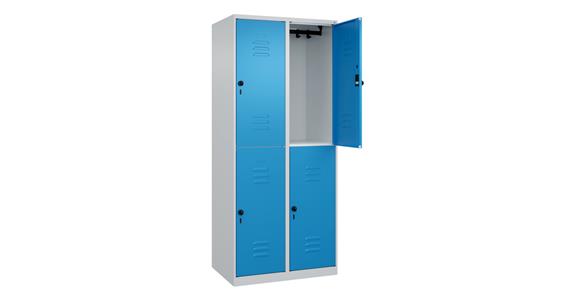 Doppelstock-Spind Classic PLUS, 4 Fächer, 1850x800x500mm RAL 7035/5012