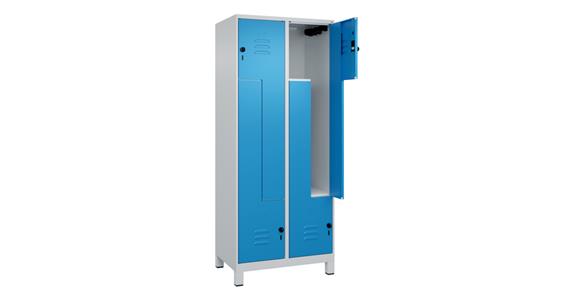 Z-Spind Classic PLUS, Füße, 4 Fächer, 1950x800x500mm RAL 7035/5012