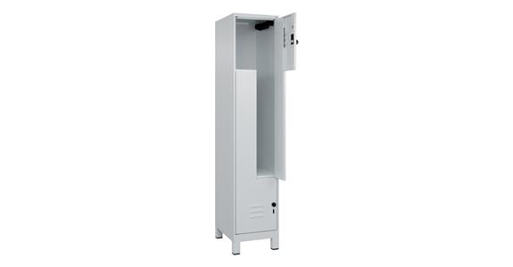 Z-Spind Classic PLUS, Füße, 2 Fächer, 1950x400x500mm RAL 7035/7035