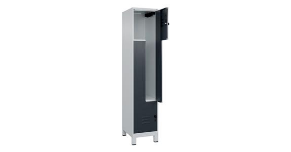 Z-Spind Classic PLUS, Füße, 2 Fächer, 1950x400x500mm RAL 7035/7016