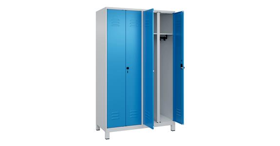Schwarz-Weiß-Spind Classic PLUS, Füße, für 2 Personen, 1950x1200x500mm 7035/5012