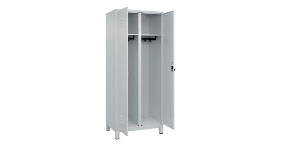 Schwarz-Weiß-Spind Classic PLUS, Füße, für 1 Person 1950x800x500mm RAL 7035/7035