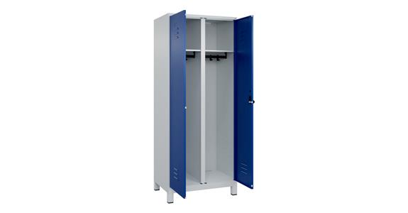 Schwarz-Weiß-Spind Classic PLUS, Füße, für 1 Person 1950x800x500mm RAL 7035/5010