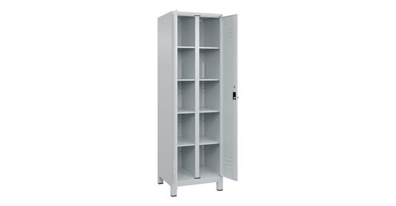 Wäsche-Spind Classic PLUS, Füße, 2 Abteile, 1950x600x500mm RAL 7035/7035