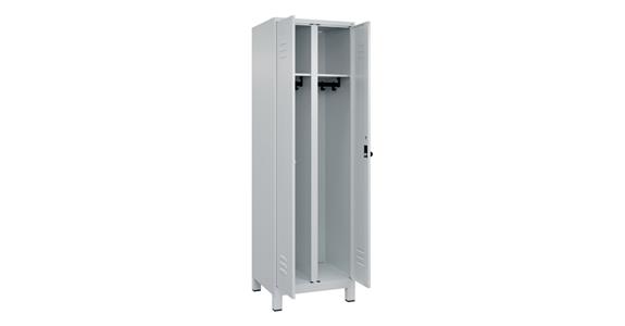 Schwarz-Weiß-Spind Classic PLUS, Füße, für 1 Person 1950x600x500mm RAL 7035/7035
