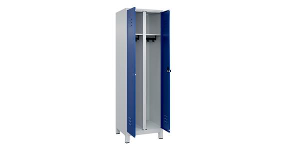 Schwarz-Weiß-Spind Classic PLUS, Füße, für 1 Person 1950x600x500mm RAL 7035/5010