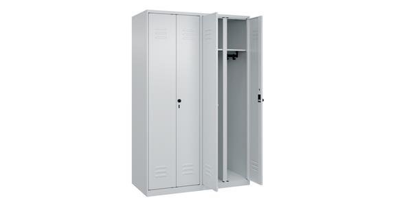 Schwarz-Weiß-Spind Classic PLUS, für 2 Personen, 1850x1200x500mm RAL 7035/7035