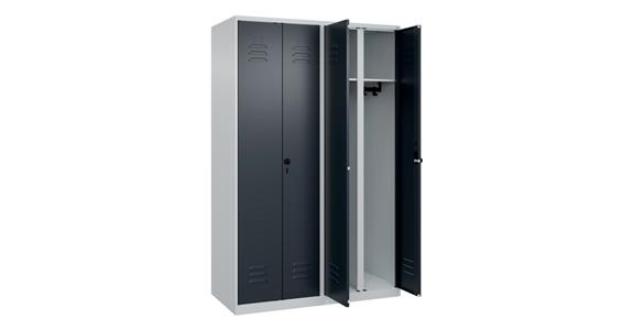 Schwarz-Weiß-Spind Classic PLUS, für 2 Personen, 1850x1200x500mm RAL 7035/7016