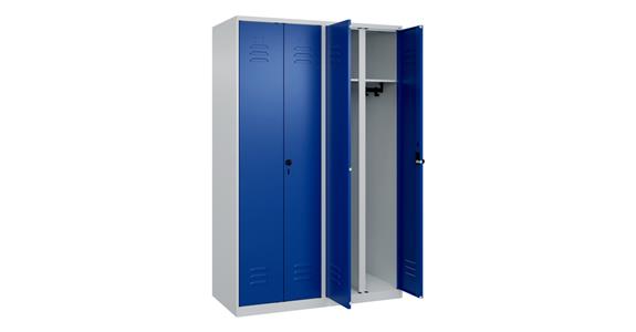 Schwarz-Weiß-Spind Classic PLUS, für 2 Personen, 1850x1200x500mm RAL 7035/5010