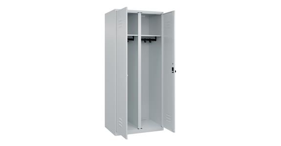 Schwarz-Weiß-Spind Classic PLUS, für 1 Person, 1850x800x500mm RAL 7035/7035
