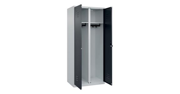 Schwarz-Weiß-Spind Classic PLUS, für 1 Person, 1850x800x500mm RAL 7035/7016