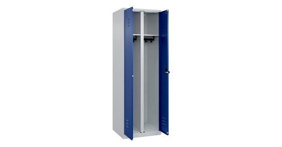 Schwarz-Weiß-Spind Classic PLUS, für 1 Person, 1850x600x500mm RAL 7035/5010