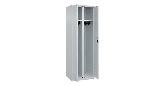 Schwarz-Weiß-Spind Classic PLUS, für 1 Person, 1850x600x500mm RAL 7035/7035