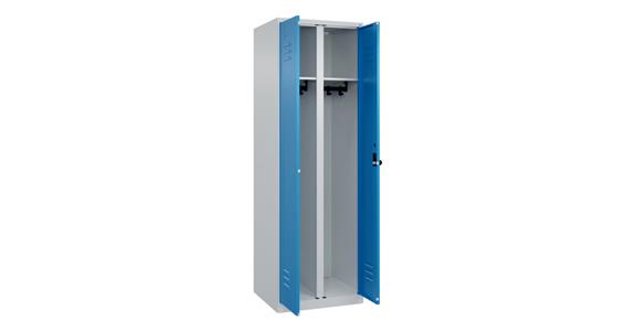 Schwarz-Weiß-Spind Classic PLUS, für 1 Person, 1850x600x500mm RAL 7035/5012