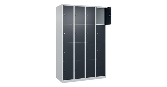 Schließfachschrank Classic PLUS, 16 Fächer, 1850x1200x500mm RAL 7035/7016
