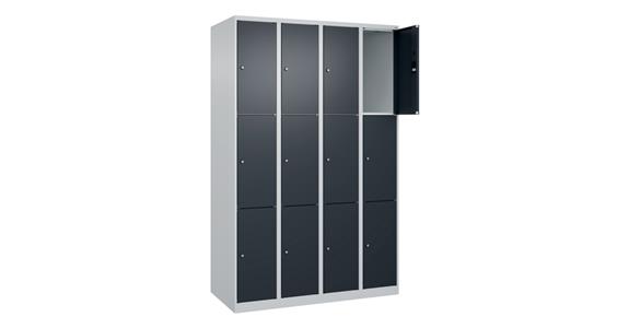 Schließfachschrank Classic PLUS, 12 Fächer, 1850x1200x500mm RAL 7035/7016