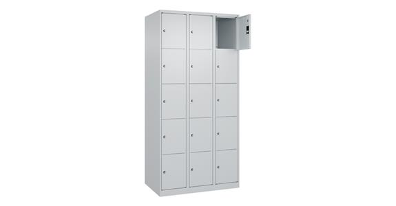 Schließfachschrank Classic PLUS, 15 Fächer, 1850x900x500mm RAL 7035/7035