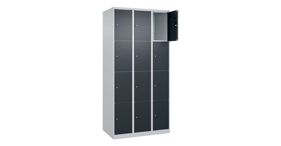 Schließfachschrank Classic PLUS, 12 Fächer, 1850x900x500mm RAL 7035/7016