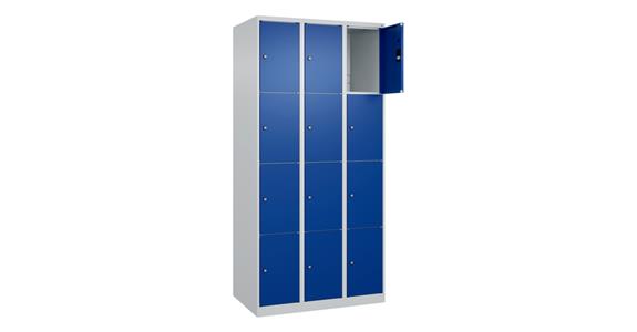 Schließfachschrank Classic PLUS, 12 Fächer, 1850x900x500mm RAL 7035/5010