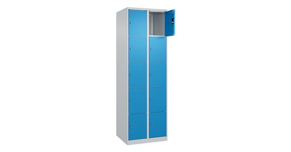 Schließfachschrank Classic PLUS, 10 Fächer, 1850x600x500mm RAL 7035/5012
