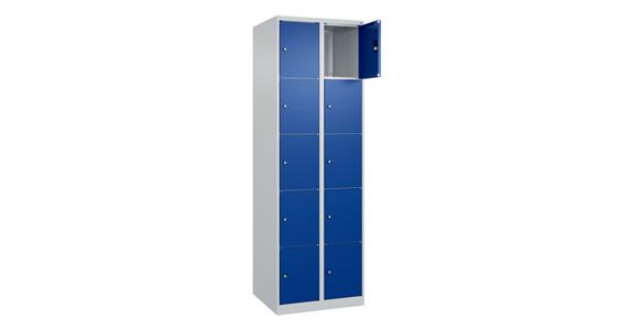 Schließfachschrank Classic PLUS, 10 Fächer, 1850x600x500mm RAL 7035/5010