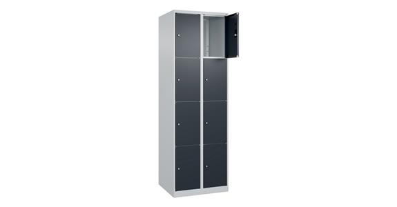 Schließfachschrank Classic PLUS, 8 Fächer, 1850x600x500mm RAL 7035/7016