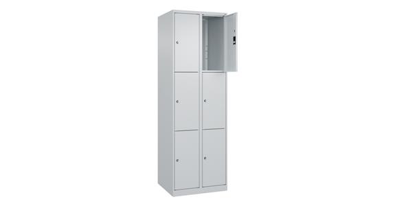 Schließfachschrank Classic PLUS, 6 Fächer, 1850x600x500mm RAL 7035/7035