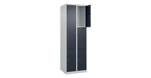 Schließfachschrank Classic PLUS, 6 Fächer, 1850x600x500mm RAL 7035/7016