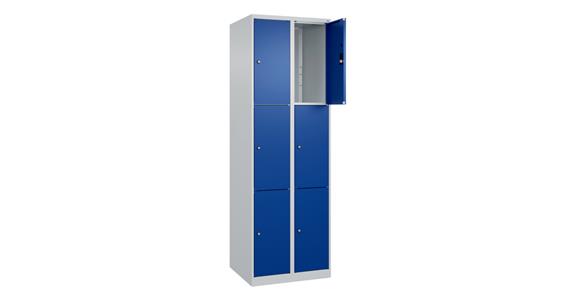 Schließfachschrank Classic PLUS, 6 Fächer, 1850x600x500mm RAL 7035/5010