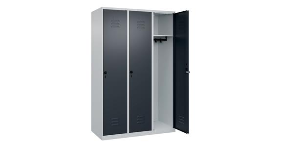Spind Classic PLUS, 3 Abteile, 1850x1200x500mm RAL 7035/7016