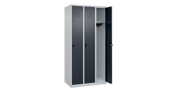 Spind Classic PLUS, 3 Abteile, 1850x900x500mm RAL 7035/7016