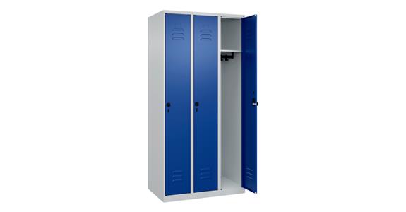 Spind Classic PLUS, 3 Abteile, 1850x900x500mm RAL 7035/5010