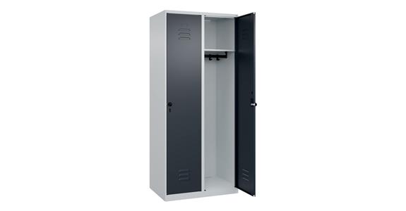 Spind Classic PLUS, 2 Abteile, 1850x800x500mm RAL 7035/7016