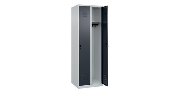 Spind Classic PLUS, 2 Abteile, 1850x600x500mm RAL 7035/7016