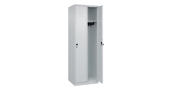 Spind Classic PLUS, 2 Abteile, 1850x600x500mm RAL 7035/7035