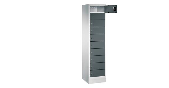 Laptop cabinet 10 compartments 1800X420X500mm RAL7035/7016
