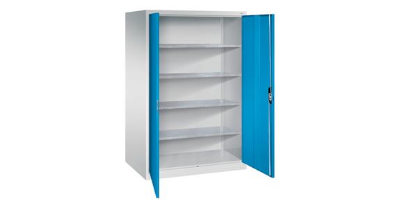 Hinged door cabinet 1950x1200x800 mm 4 shelves RAL 7035/5012