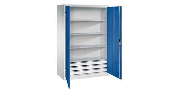 Large tool cabinet 1950X1200X600 RAL7035/5010, drawers, bottom