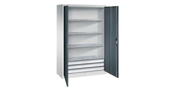 Large tool cabinet 1950X1200X500 RAL7035/7016, drawer block, bottom