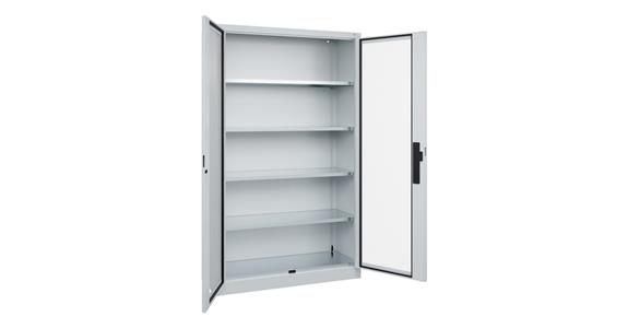 Flügeltür-Werkzeugschrank Acurado, Sichtfenstertüren, 1950x1200x400mm 7035/7035